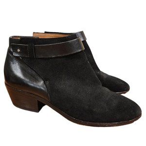 Madewell Women's Charley Collar Black Suede Leather Booties Ankle Boot‎ sz 7